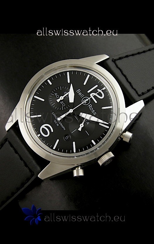 Bell and Ross BR126 Vintage Swiss Quartz Watch in Steel Case