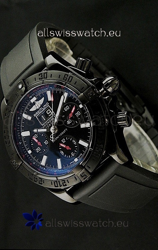Breitling Blackbird Swiss Replica Watch in PVD Casing Black Dial