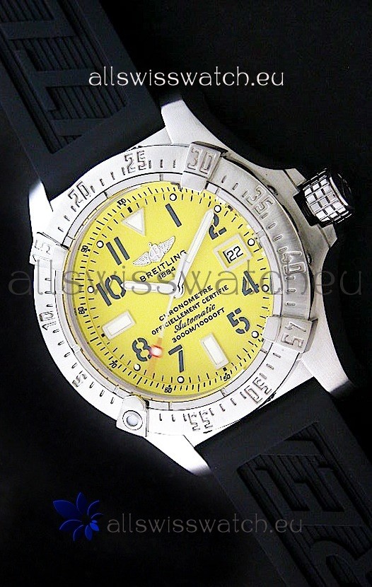 Breitling Seawolf Swiss Automatic Watch in Yellow Dial