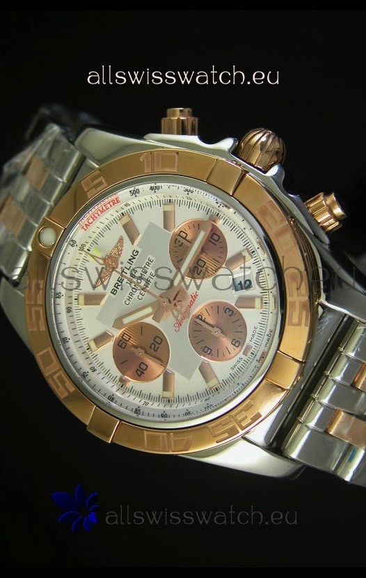 Breitling Chronomat Evolution Swiss Replica Watch in Pink Gold