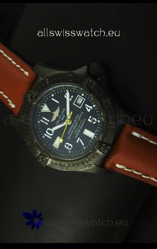 Breitling Seawolf PVD Coated Swiss Watch - Arabic Markers