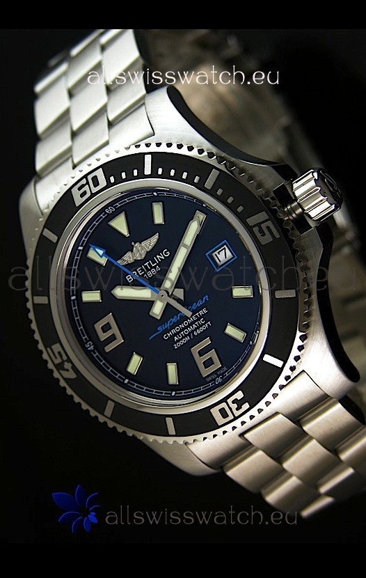 Breitling SuperOcean Abyss Swiss Replica Watch - 1:1 Mirror Replica - 44MM Blue Markers