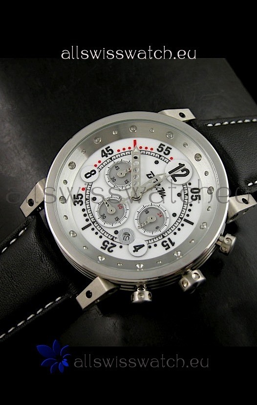 B.R.M.0011G6 Japanese Replica Quartz Watch in White Dial