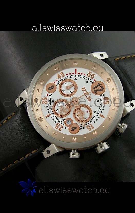 B.R.M.0011G6 Japanese Replica Quartz Watch in Black&Rose Gold Dial