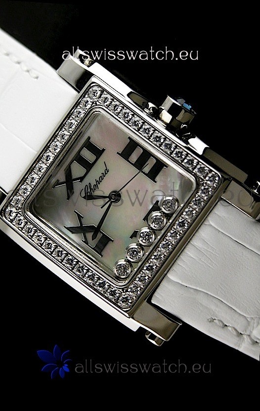 Chopard Happy Sport Swiss Replica Watch in Shell White Dial