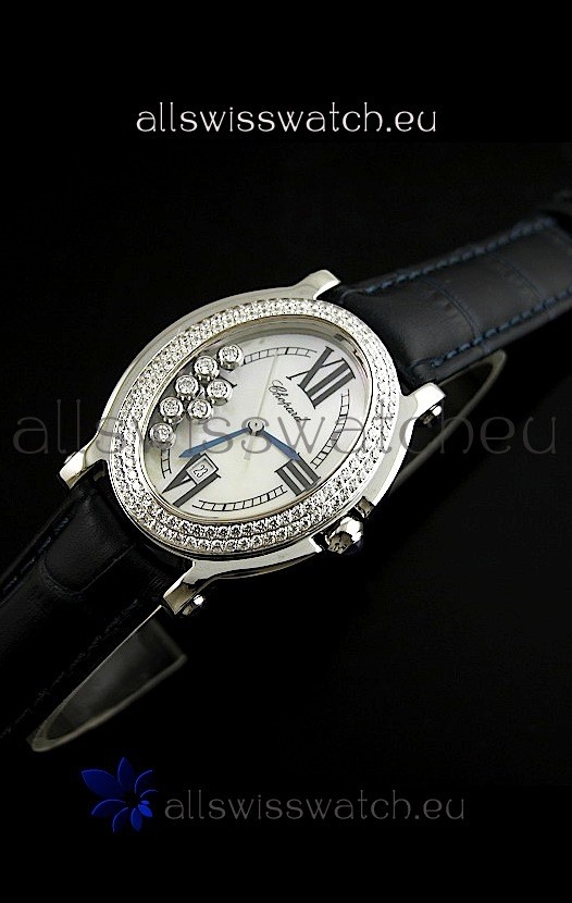Chopard Happy Sport Swiss Replica Watch in Black Strap