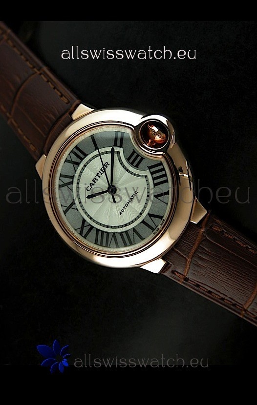 Ballon De Cartier Swiss Replica Watch in Rose Gold - 1:1 Mirror Replica 