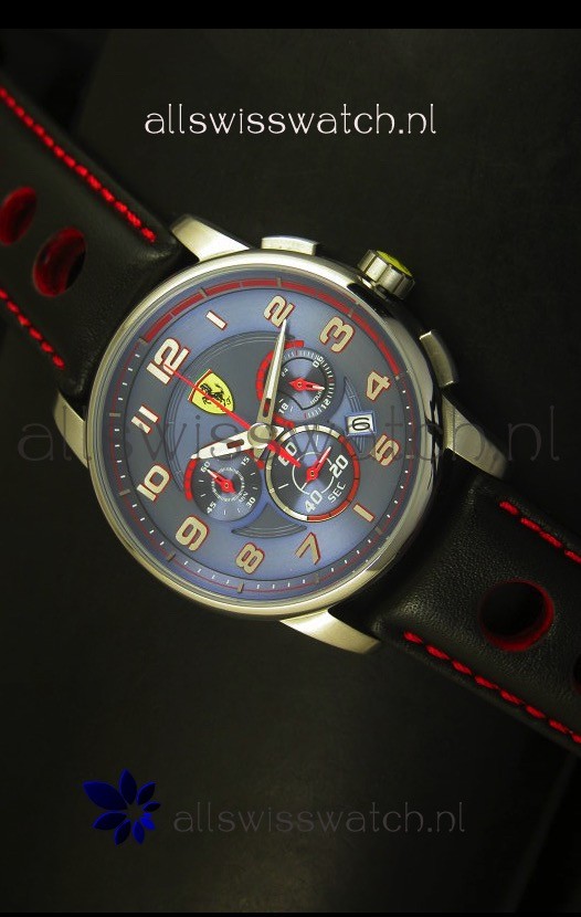 Scuderia Ferrari Heritage Chronograph Watch in Blue Dial 