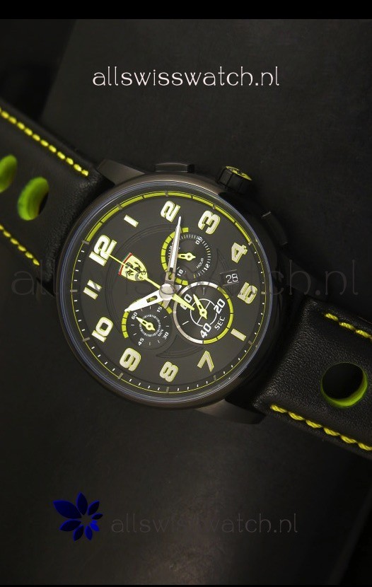 Scuderia Ferrari Heritage Chronograph Watch in Black Steel