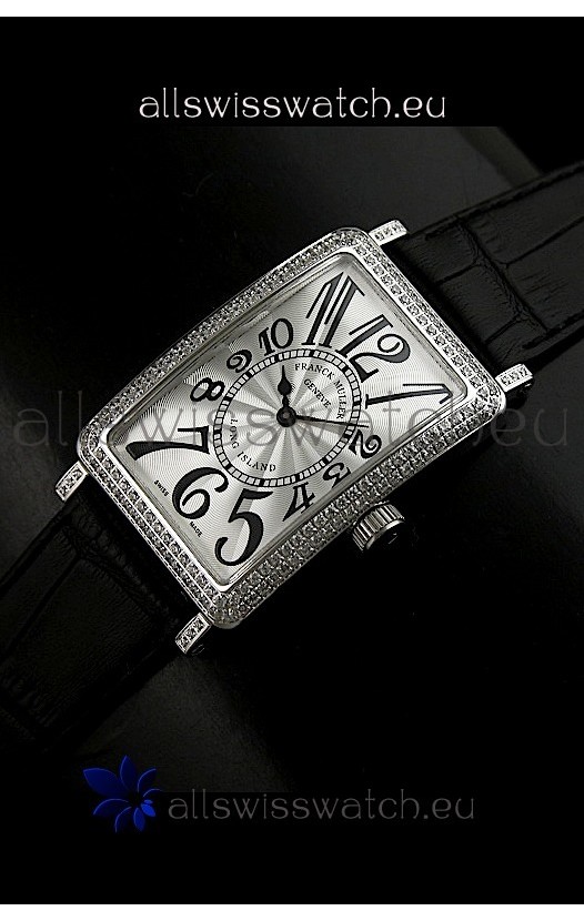 Franck Muller Long Island Japanese Replica Watch in Silver White Dial
