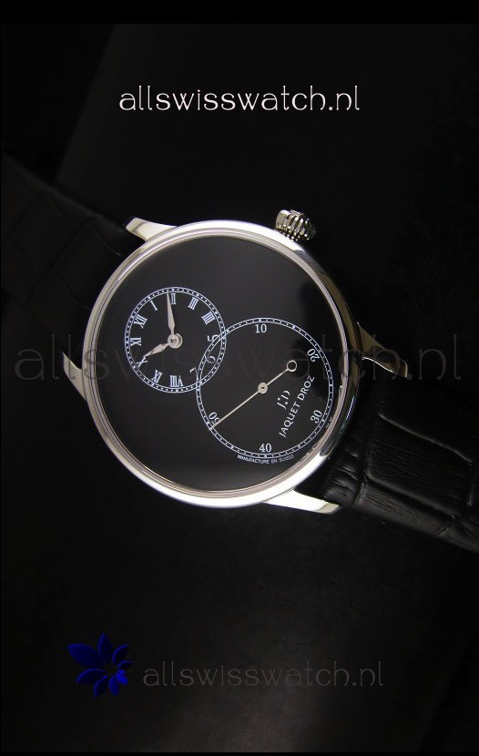 Jaquet Droz Grande Seconde Black Enamel Stainless Steel Case Watch in Black Dial