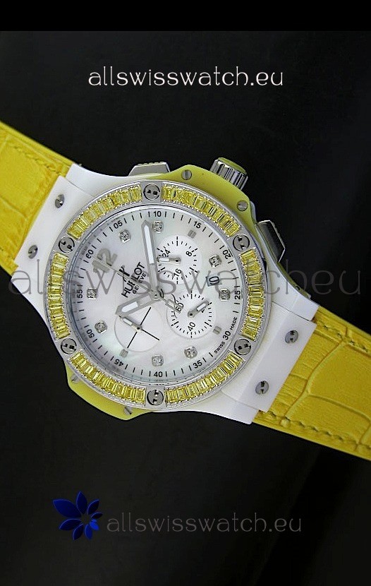 Hublot Big Bang 34MM Ladies Tutti Frutti Edition in Yellow Strap