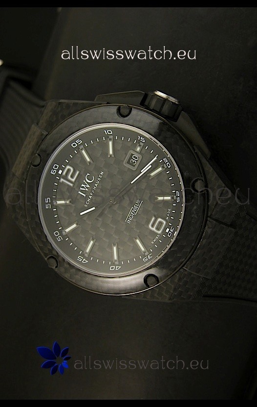 IWC Ingenieur Carbon Casing Swiss Replica Watch in Black Carbon Dial