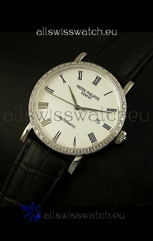 Patek Philippe Calatrava 5120 Swiss Replica Watch in Steel Casing - Roman Hours