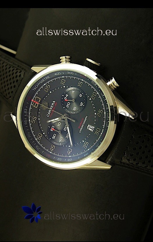 Tag Heuer Carrera Calibre 36 Flyback Black Dial Replica Watch - Quartz Movement