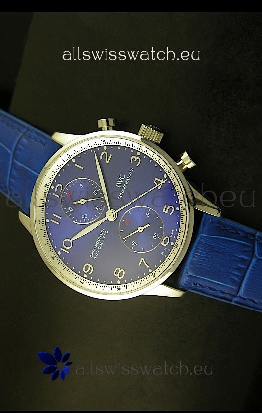 IWC Portuguese Chronograph Swiss Replica Watch in Steel Case - 1:1 Mirror Replica Edition
