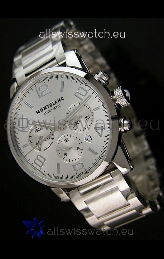 Mont Blanc Timewalker Ceramic Strap Inlays Watch in White - 1:1 Mirror Replica