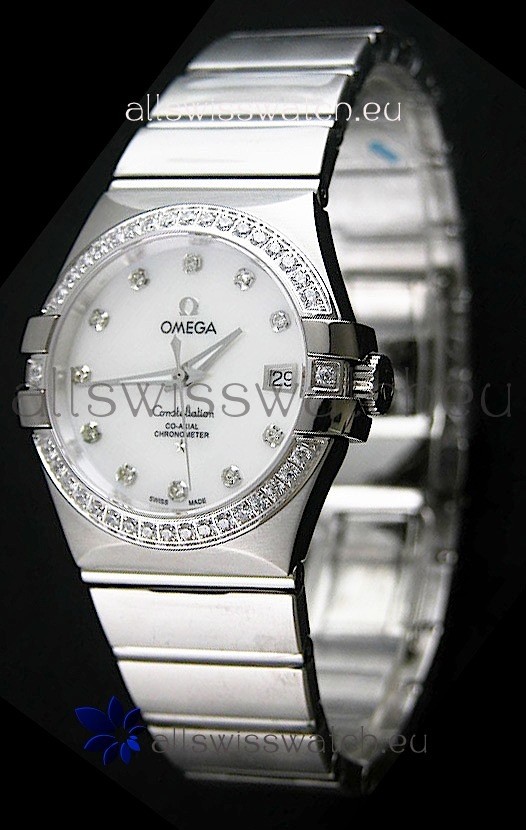 Omega Constellation Mens Swiss Automatic Watch in Steel Casing -- 1:1 Mirror Replica 