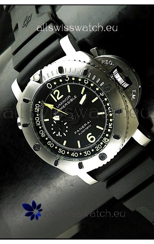 Panerai Luminor Submersible Swiss Automatic Watch in Black
