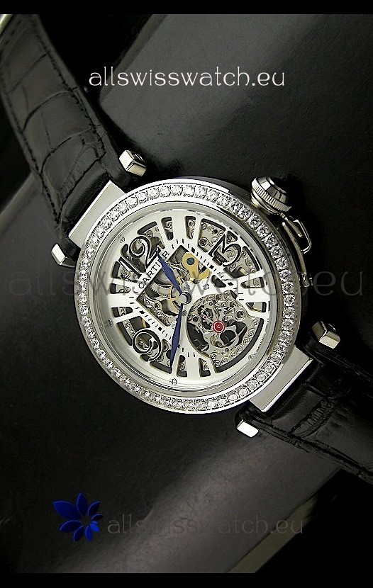 Cartier Ronde De Ladies Replica Watch in Decorated Skeleton Dial
