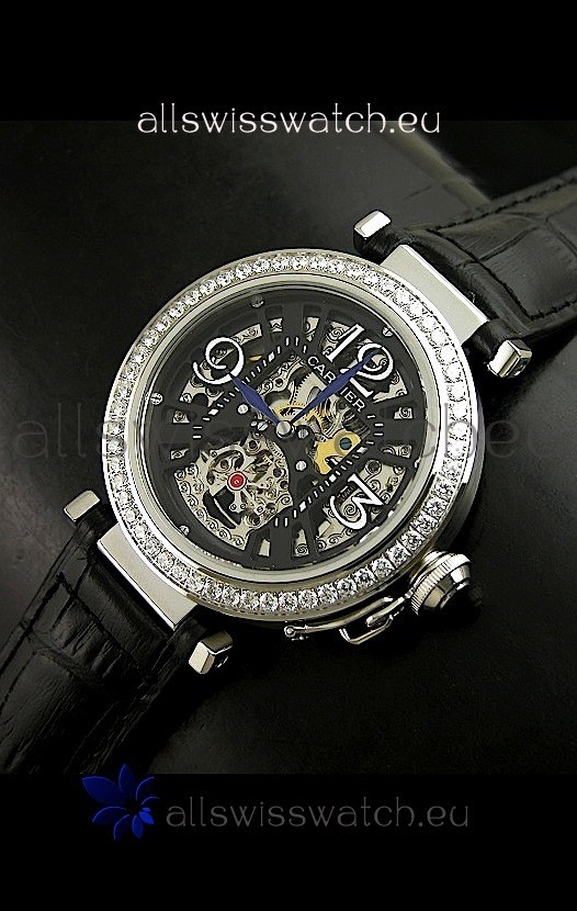 Cartier Ronde De Ladies Replica Watch in Decorated Skeleton Dial