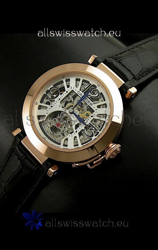 Cartier Ronde De Ladies Replica Watch in Decorated Skeleton Dial