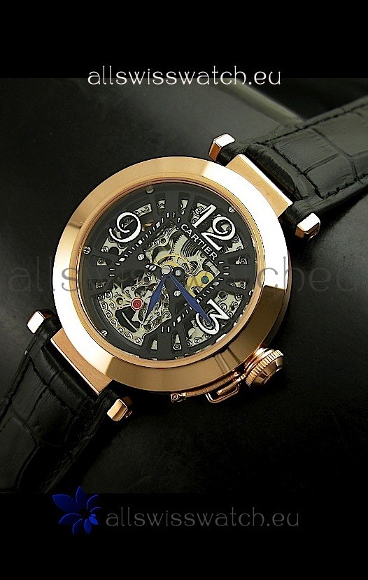 Cartier Ronde De Ladies Replica Watch in Decorated Skeleton Dial