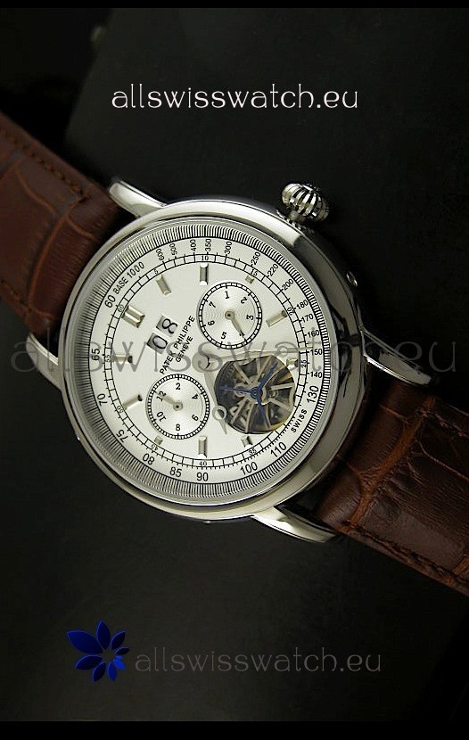 Patek Philippe Complications Tourbillon Japanese Replica Watch in Steel