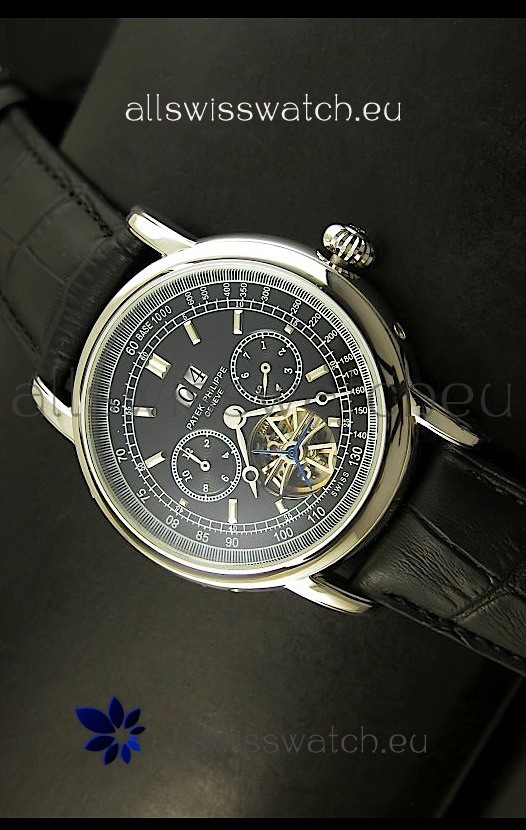 Patek Philippe Complications Tourbillon Japanese Replica Watch in Steel
