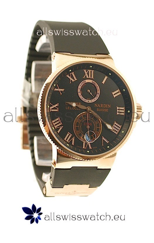 Ulysse Nardin Maxi Marine Chronometer Japanese Replica Rose Gold Watch