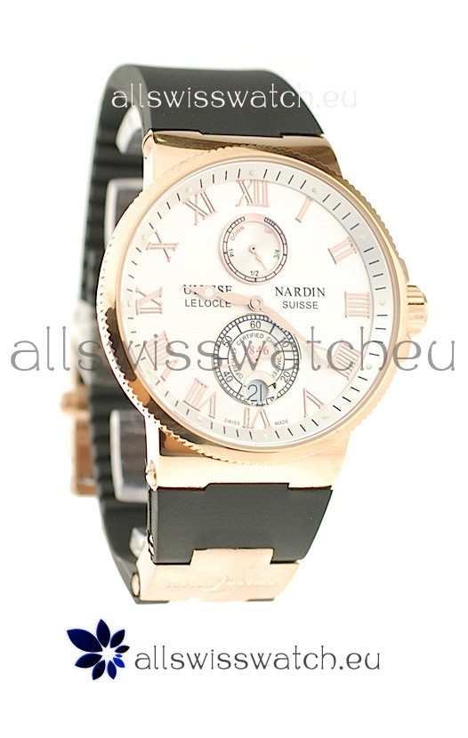 Ulysse Nardin Maxi Marine Chronometer Japanese Replica Rose Gold Watch