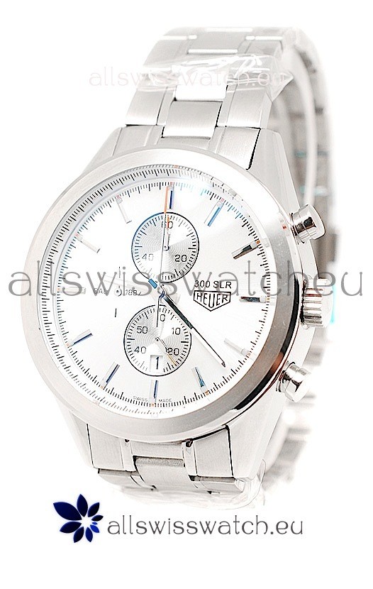 Tag Heuer Carrera Cal. 1887 Chronograph Japanese Watch in White Dial