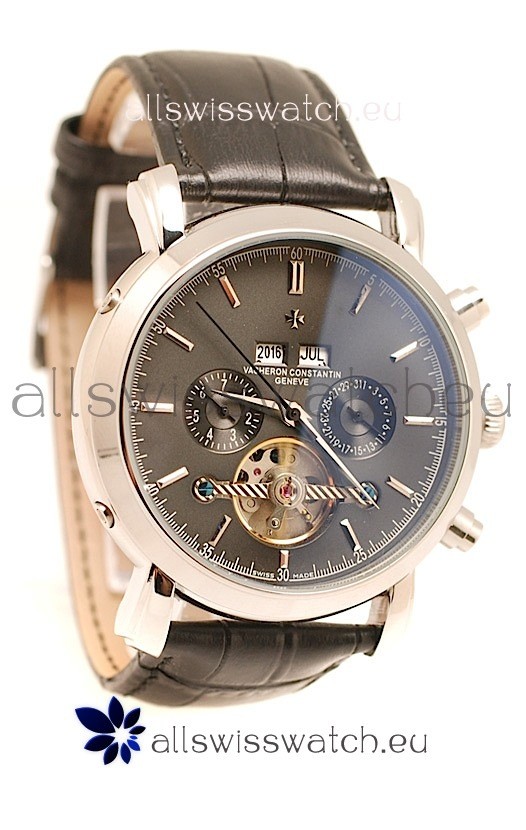 Vacheron Constantin Malte Tourbillon Japanese Replica Watch in Black Dial