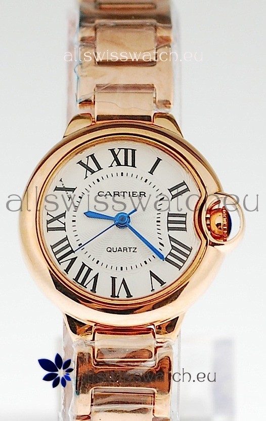 Ballon Bleu De Cartier Japanese Ladies Replica Pink Gold Watch