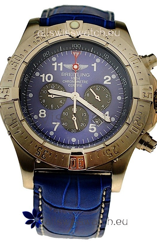 Breitling Chronograph Chronometre Japanese Watch in Blue