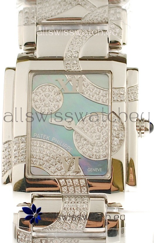 Patek Philippe Twenty Four Swiss Replica Steel Watch in Pearl Dial