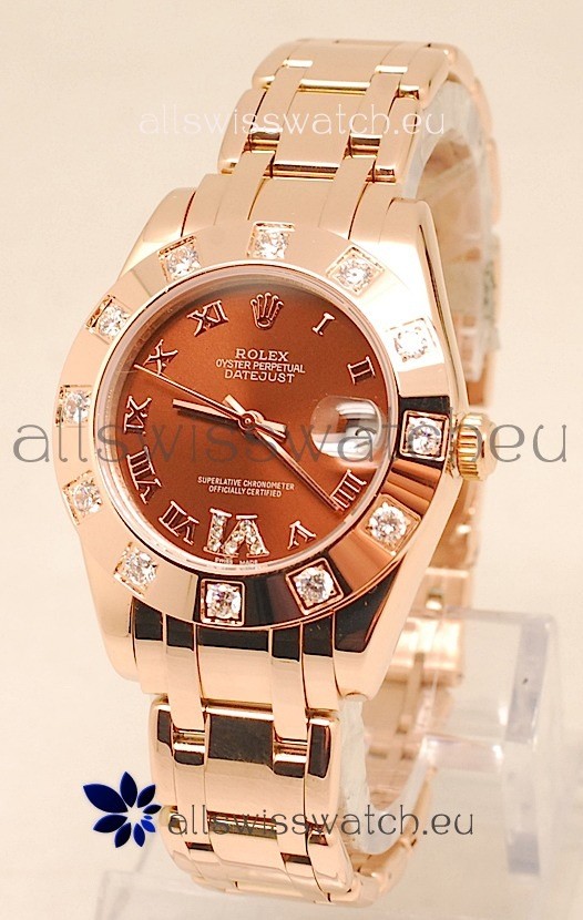 Rolex Datejust Rose Gold Japanese Replica Watch