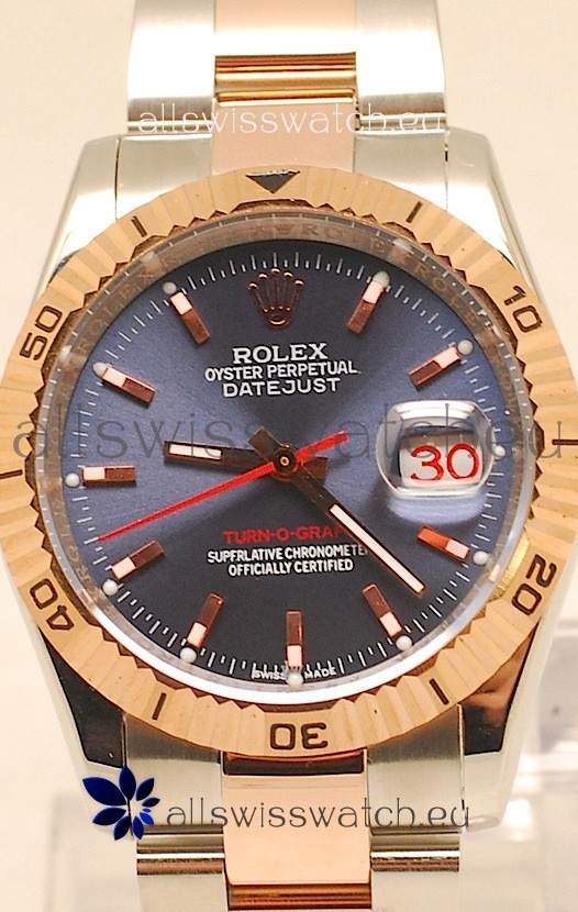 Rolex Datejust Turn O Graph Swiss Rose Gold Watch