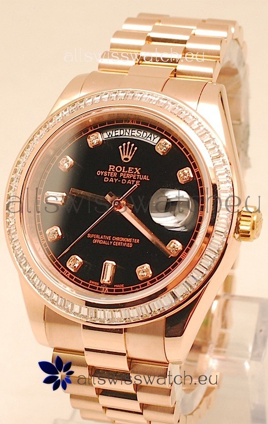 Rolex Day Date II Rose Gold Japanese Replica Watch