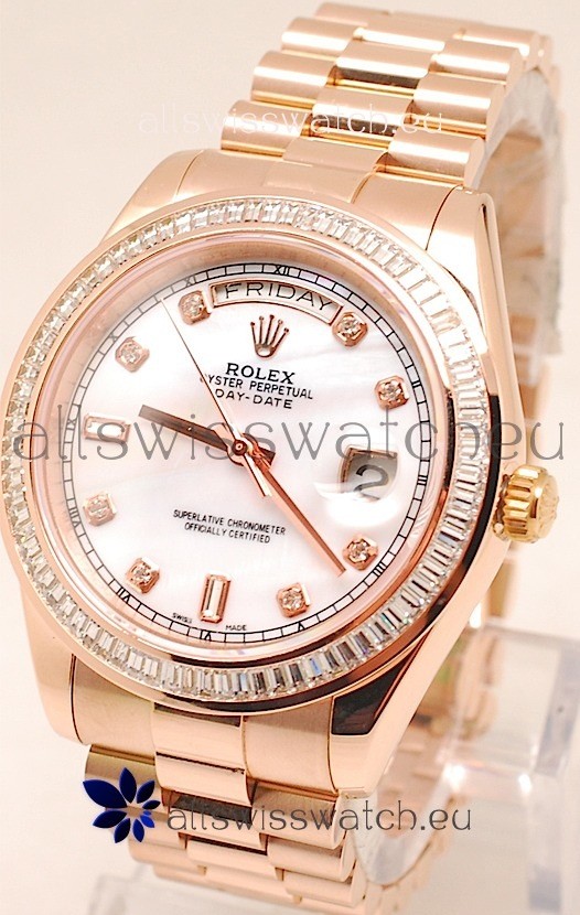 Rolex Day Date II Rose Gold Japanese Replica Watch