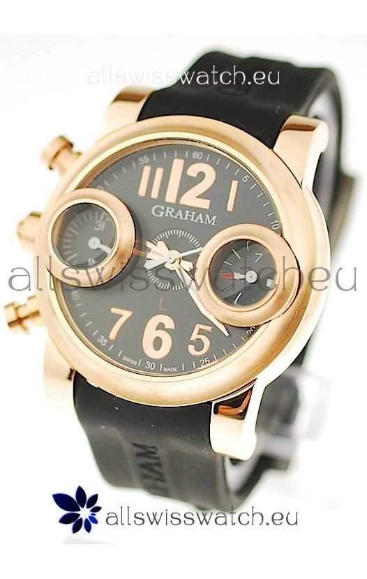 Graham Swordfish Japanese Replica Gold Watch in Golden Markers