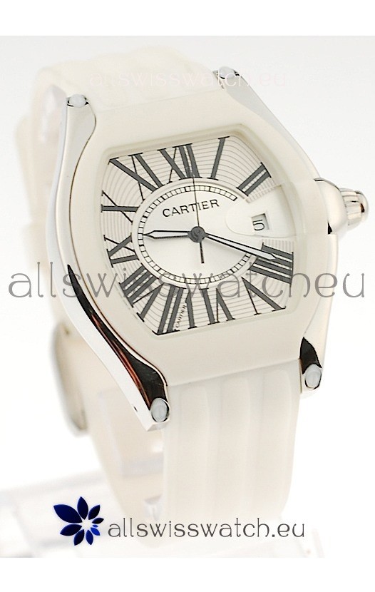 Cartier Roadster Japanese Replica Watch in White 
