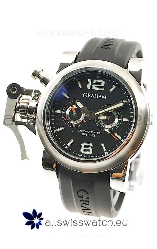 Graham Chronofighter Oversize Diver Japanese Replica Watch in Black Dial
