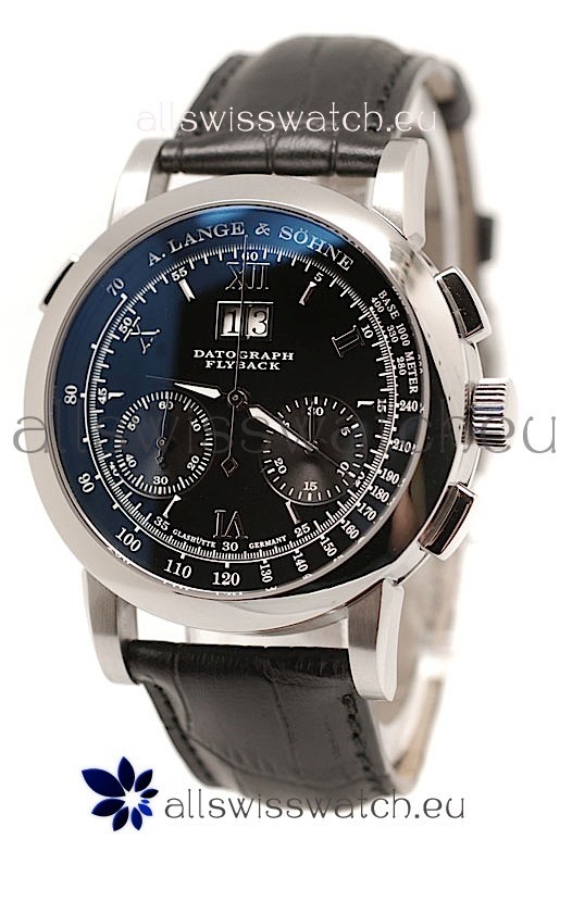 A. Lange & Sohne Datograph Flyback Swiss Replica Watch in Black Dial