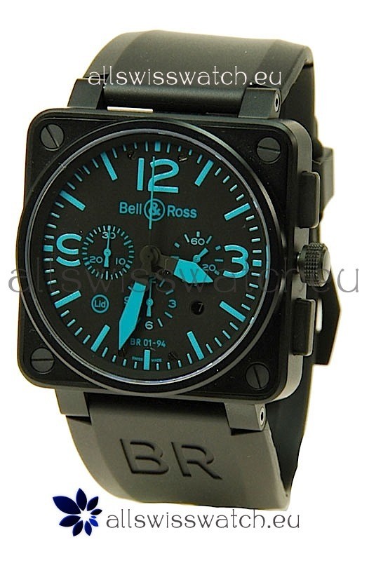 Bell and Ross BR01-94 Edition Swiss Replica Automatic Watch in Blue Markers