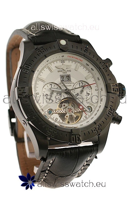 Breitling Chronometre Tourbillon Japanese Replica Watch in White Dial
