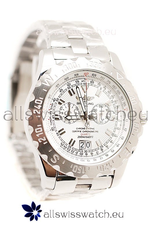 Breitling Chronograph Chronometre Replica Watch in White Dial