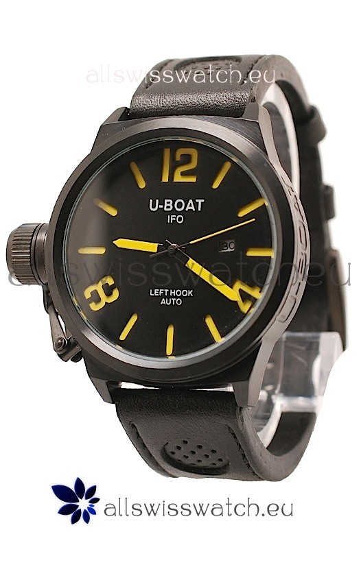 U-Boat Classico Japanese Replica PVD Watch in Yellow Markers