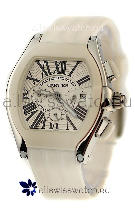 Cartier Roadster Japanese Replica Watch in White