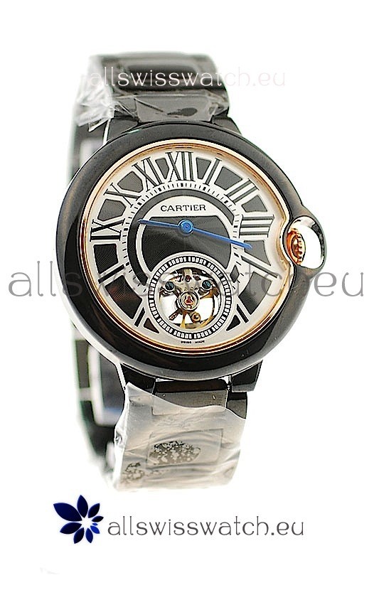 Ballon Bleu De Cartier flying Tourbillon Japanese Replica PVD Watch 